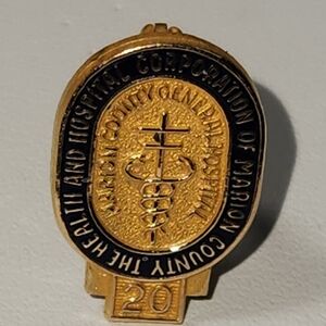 #2483, VINTAGE 10K GOLD FILLED PIN, MARION COUNTY GENERAL HOSPITAL.
